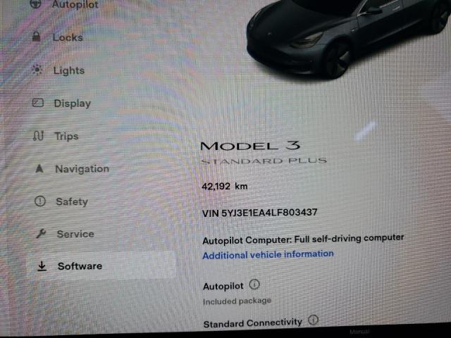 Photo 8 from auction – 2020 TESLA MODEL 3 with VIN 5YJ3E1EA4LF803437