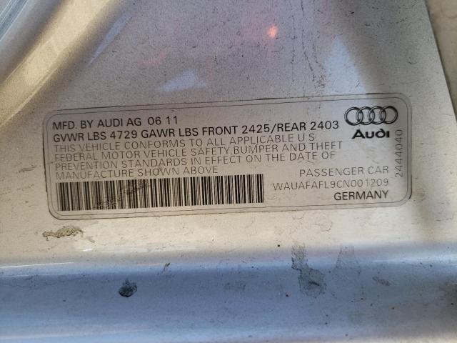 صورة رقم 10 من المزاد - 2012 AUDI A4 PREMIUM مع VIN WAUAFAFL9CN001209
