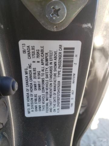 Photo 10 from auction – 2013 HONDA CIVIC LX with VIN 2HGFB2F57DH576304