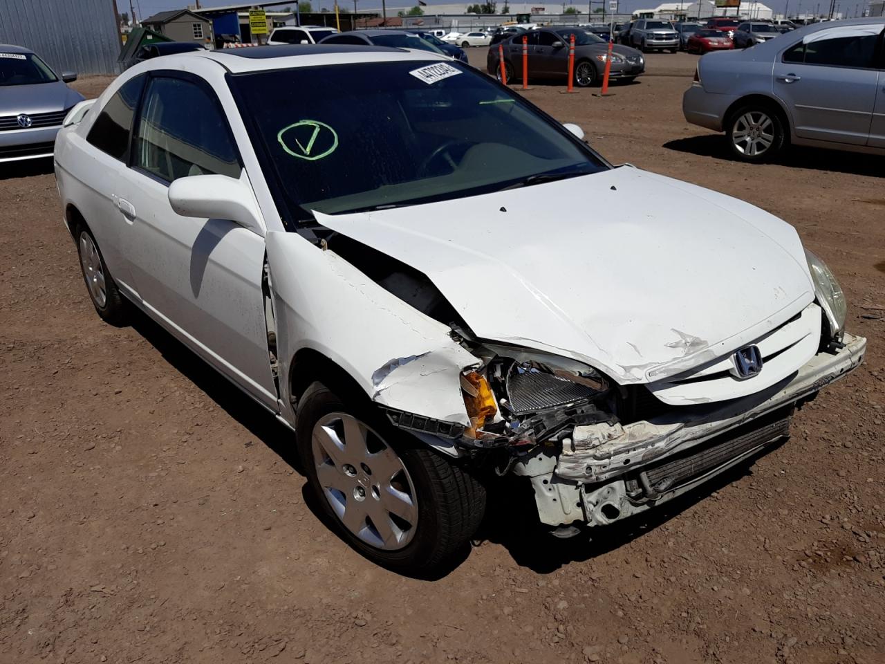HONDA CIVIC EX 2002 with VIN 1HGEM21982L048707 - Photo from auction