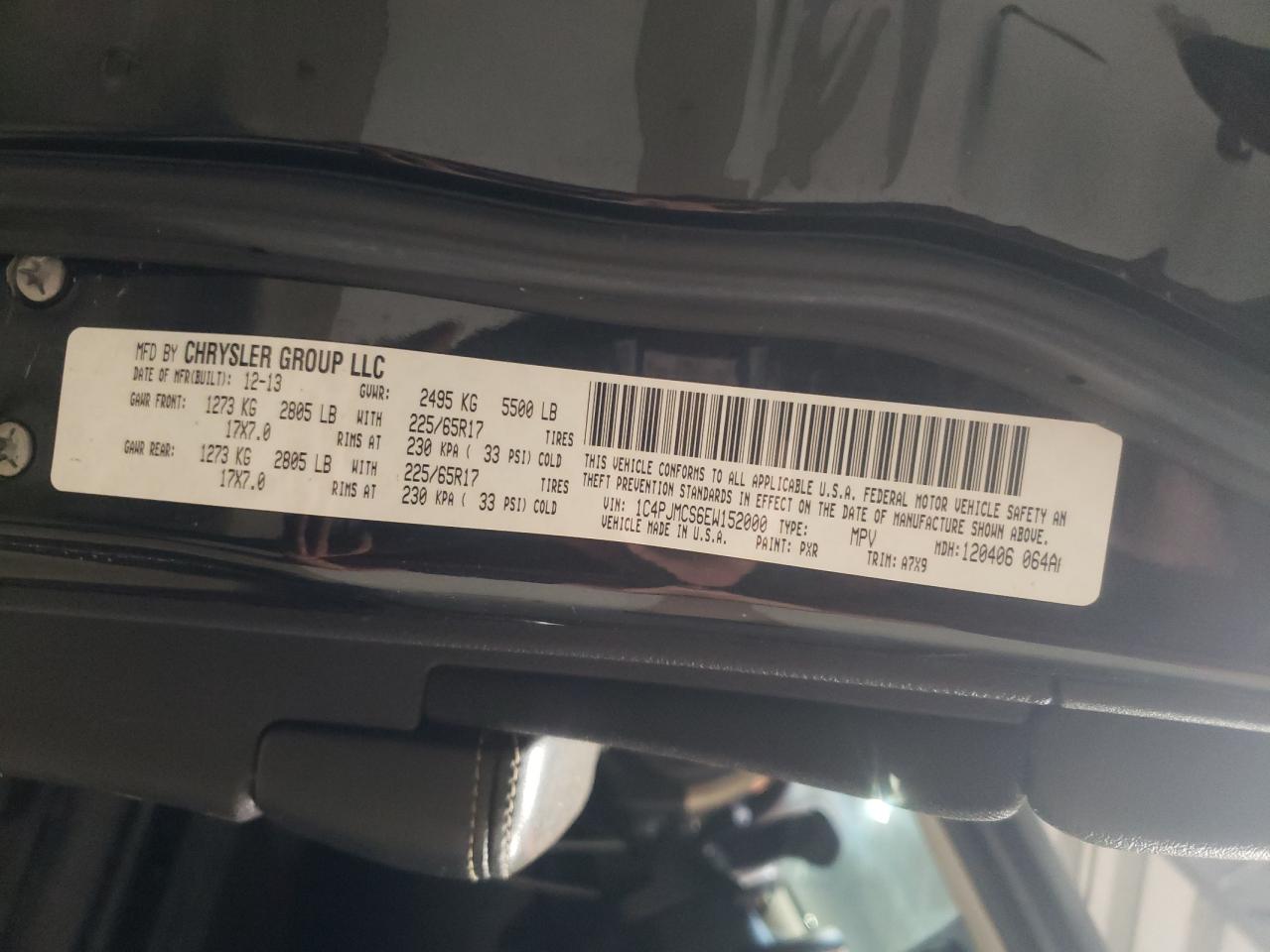 Photo 10 from auction – 2014 JEEP CHEROKEE L with VIN 1C4PJMCS6EW152000