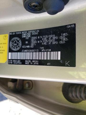 Photo 10 from auction – 2006 LEXUS RX 400 with VIN JTJHW31U360007132