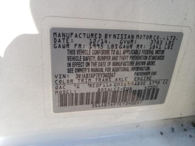 Photo 10 from auction – 2014 NISSAN SENTRA S with VIN 3N1AB7AP7EY340247