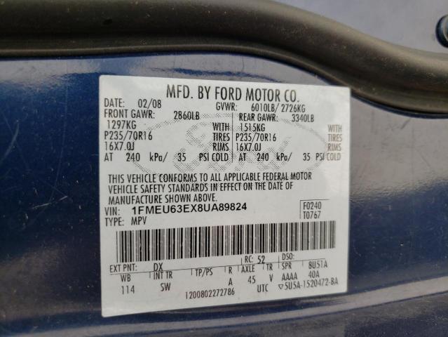 Photo 10 from auction – 2008 FORD EXPLORER X with VIN 1FMEU63EX8UA89824