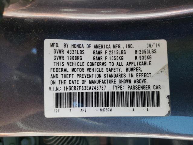 Photo 10 from auction – 2014 HONDA ACCORD EXL with VIN 1HGCR2F83EA248757