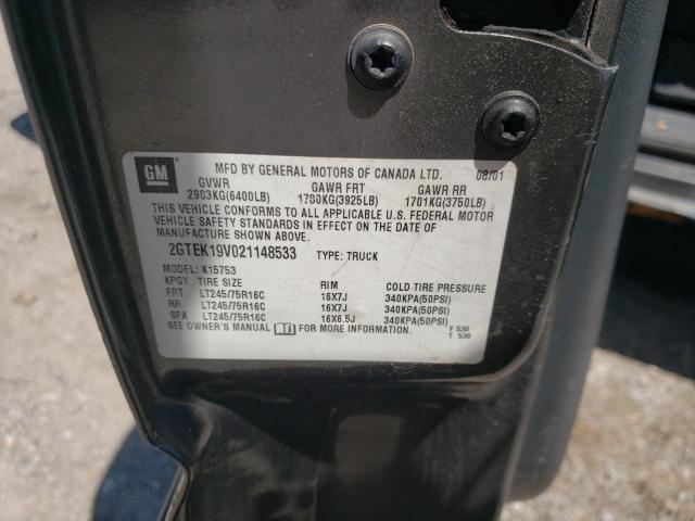 Photo 10 from auction – 2002 GMC SIERRA with VIN 2GTEK19V021148533