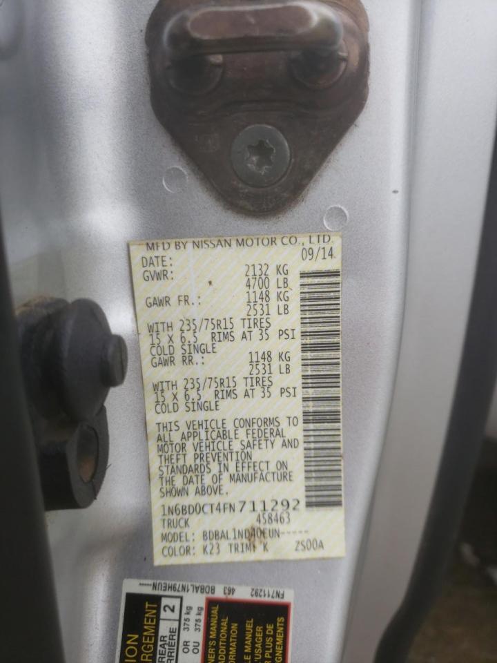 Photo 10 from auction – 2015 NISSAN FRONTIER S with VIN 1N6BD0CT4FN711292