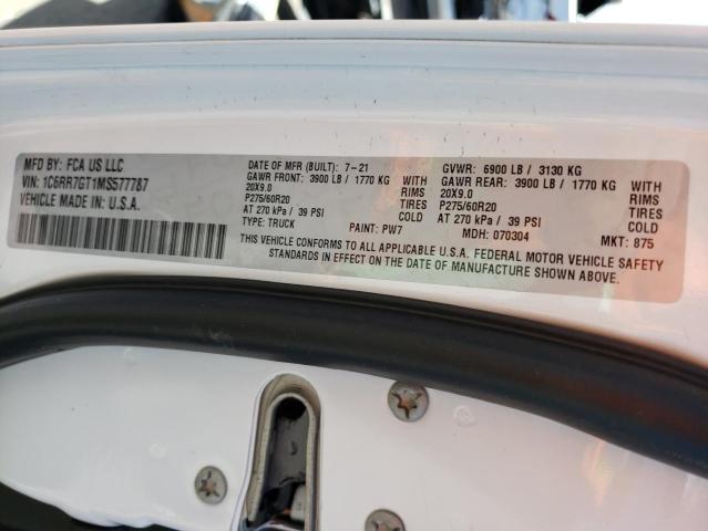 Photo 10 from auction – 2021 RAM 1500 CLASS with VIN 1C6RR7GT1MS577787