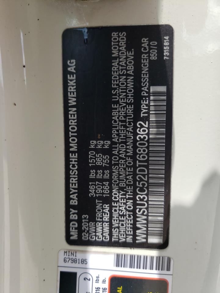 Photo 10 from auction – 2013 MINI COOPER with VIN WMWSU3C52DT680362