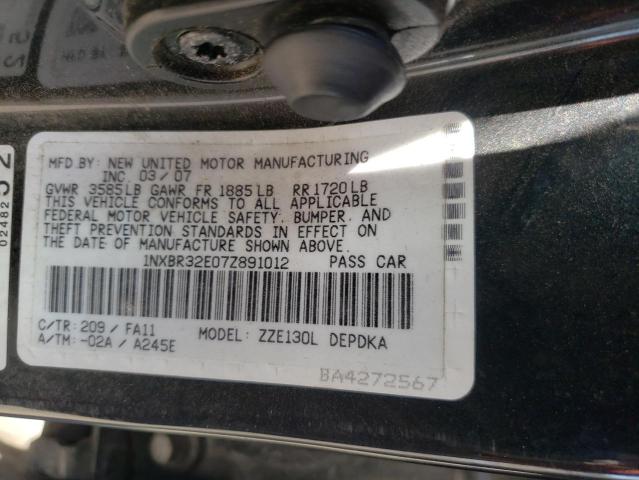 Photo 10 from auction – 2007 TOYOTA COROLLA CE with VIN 1NXBR32E07Z891012