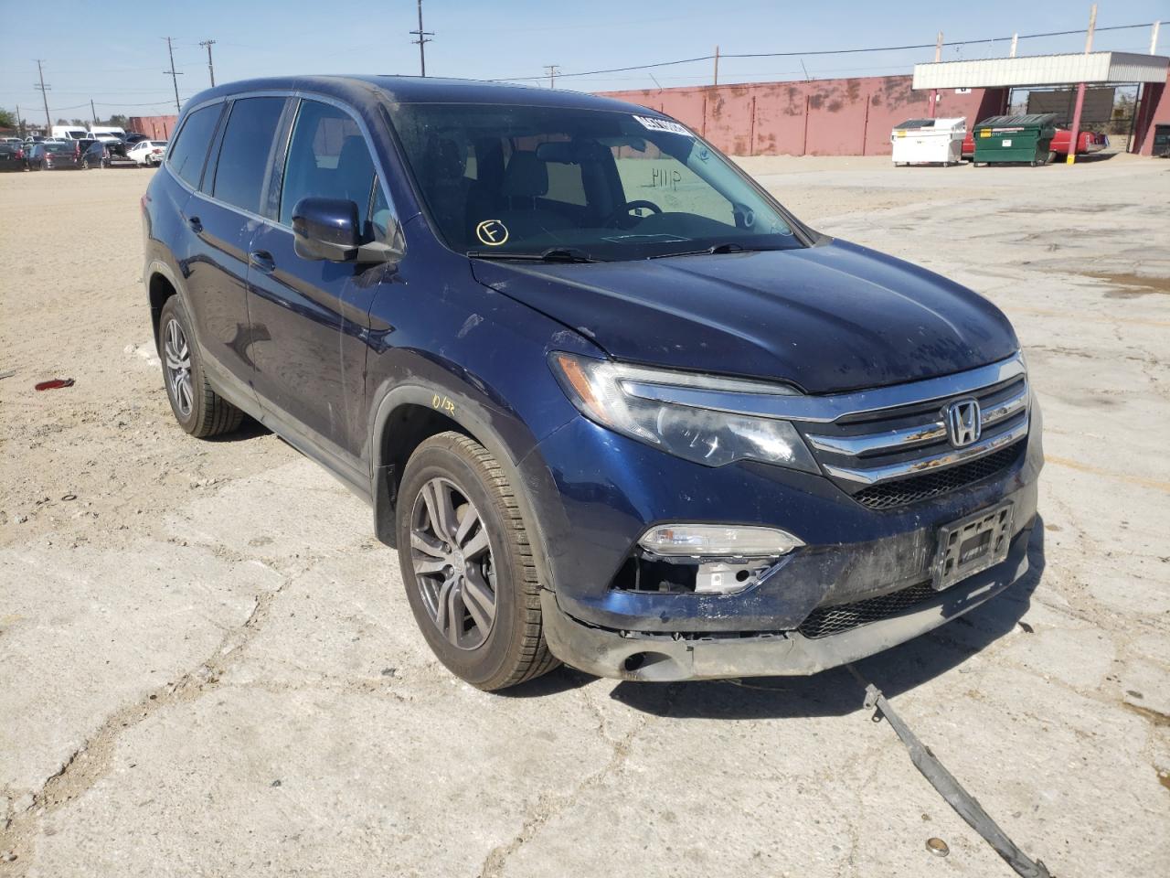HONDA PILOT EXL 2016 with VIN 5FNYF6H57GB087587 - Photo from auction