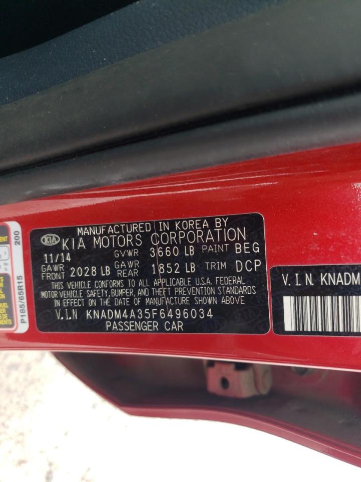Photo 10 from auction – 2015 KIA RIO LX with VIN KNADM4A35F6496034