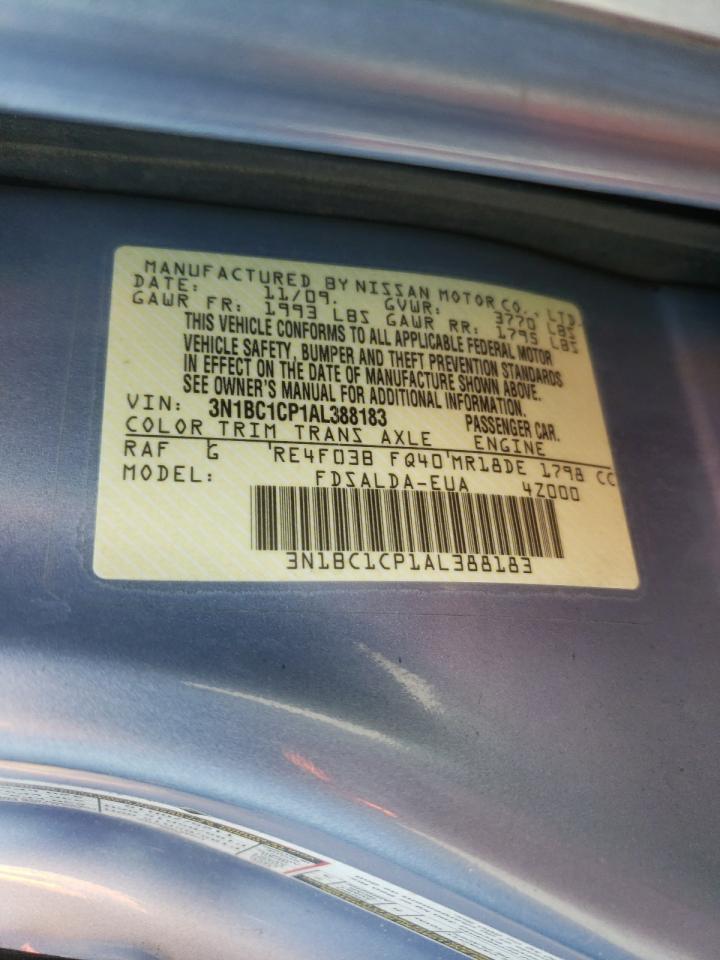 Photo 10 from auction – 2010 NISSAN VERSA S with VIN 3N1BC1CP1AL388183