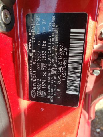 Photo 10 from auction – 2012 HYUNDAI ACCENT GLS with VIN KMHCT4AE7CU220671