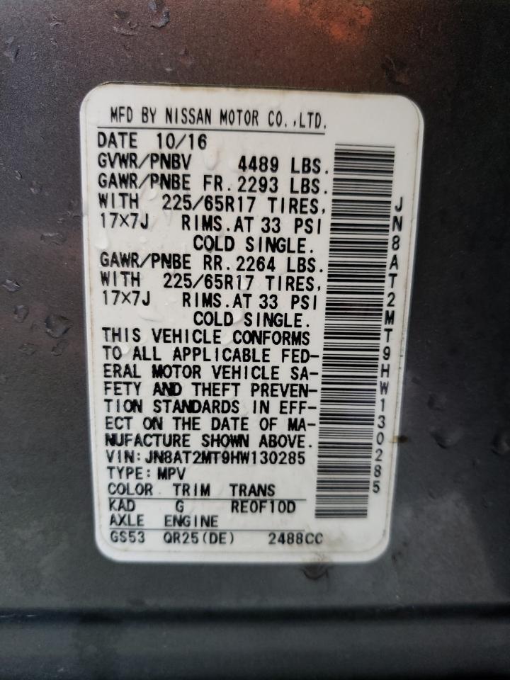 Photo 10 from auction – 2017 NISSAN ROGUE S with VIN JN8AT2MT9HW130285