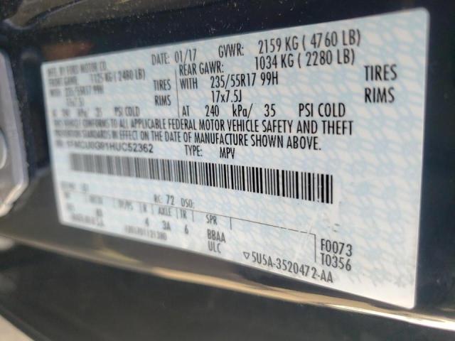 Photo 10 from auction – 2017 FORD ESCAPE SE with VIN 1FMCU0G91HUC52362
