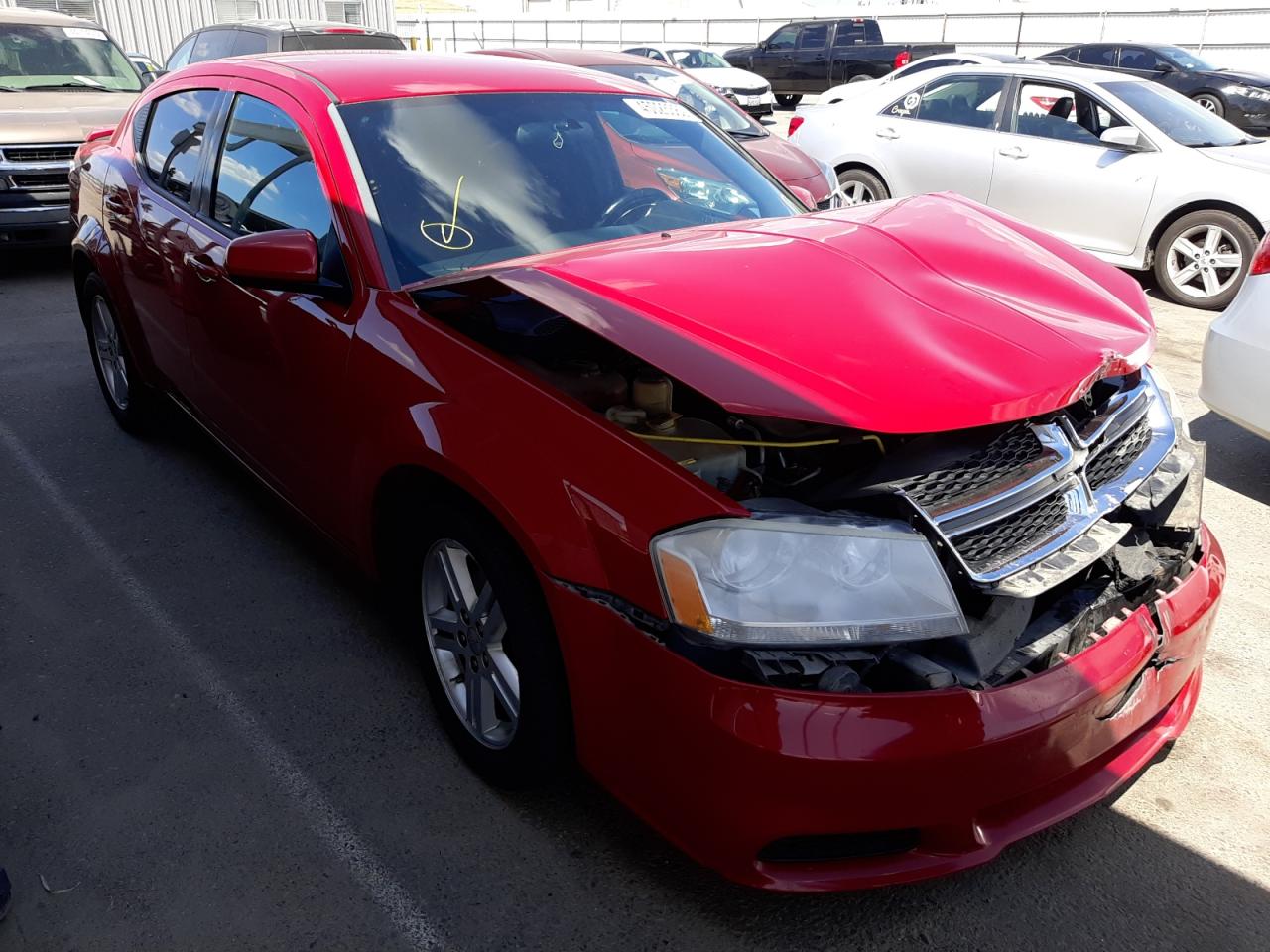DODGE AVENGER SX 2012 with VIN 1C3CDZCB8CN237057 - Photo from auction