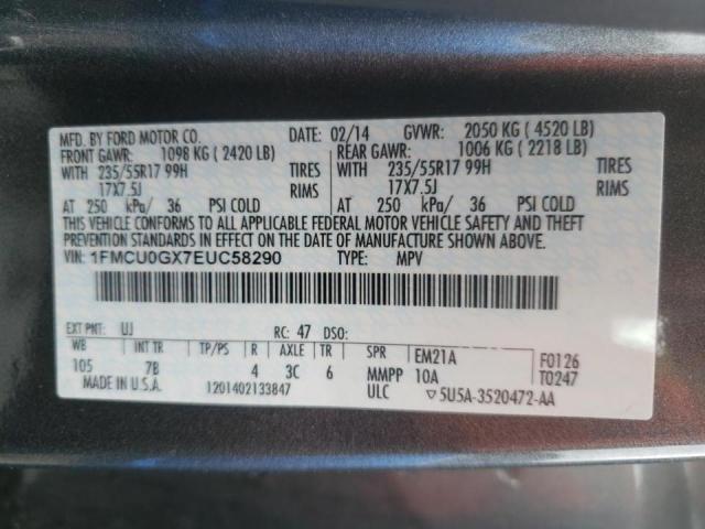 Photo 10 from auction – 2014 FORD ESCAPE SE with VIN 1FMCU0GX7EUC58290