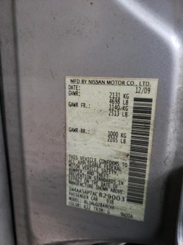 Photo 10 from auction – 2010 NISSAN MAXIMA S with VIN 1N4AA5AP7AC829003
