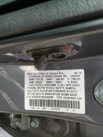 Photo 10 from auction – 2016 HONDA CIVIC LX with VIN 2HGFC2F54GH566282