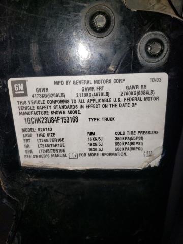 Photo 10 from auction – 2004 CHEVROLET SILVERADO with VIN 1GCHK23U84F153168