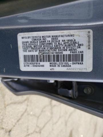 Photo 10 from auction – 2004 TOYOTA COROLLA MA with VIN 2T1KR32E74C180565