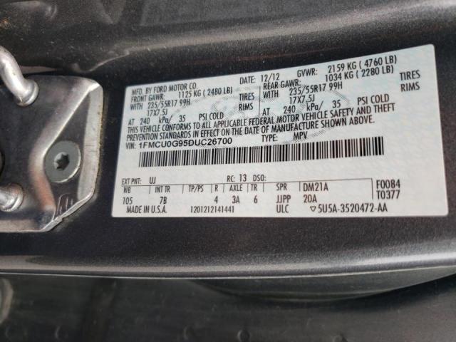 Photo 10 from auction – 2013 FORD ESCAPE SE with VIN 1FMCU0G95DUC26700