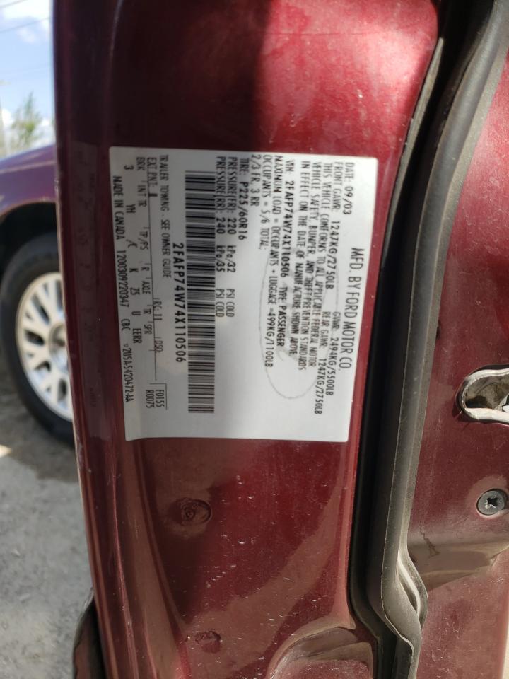 Photo 10 from auction – 2004 FORD CROWN VICT with VIN 2FAFP74W74X110506