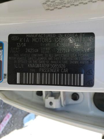 Photo 10 from auction – 2015 KIA OPTIMA HYB with VIN KNAGM4AD9F5085926