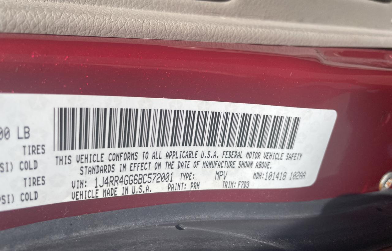 Photo 10 from auction – 2011 JEEP GRAND CHER with VIN 1J4RR4GG6BC572001