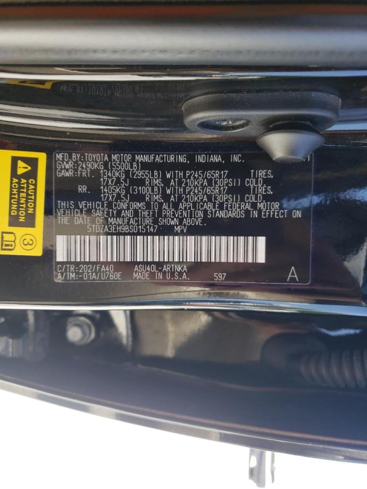 Photo 10 from auction – 2011 TOYOTA HIGHLANDER with VIN 5TDZA3EH9BS015147
