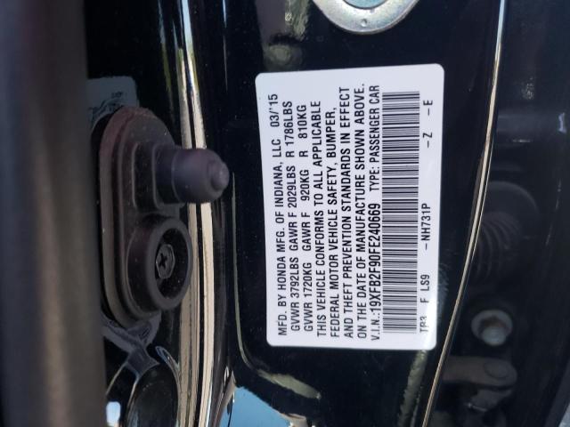 Photo 10 from auction – 2015 HONDA CIVIC EXL with VIN 19XFB2F90FE240669