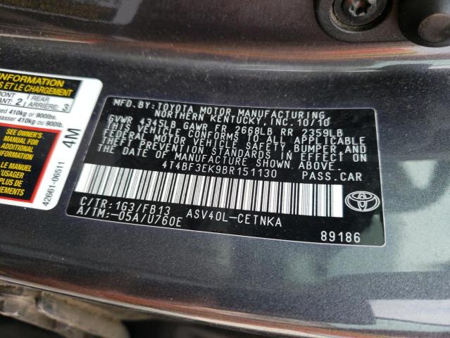 Zdjęcie 10 z aukcji – 2011 TOYOTA CAMRY BASE z VIN 4T4BF3EK9BR151130