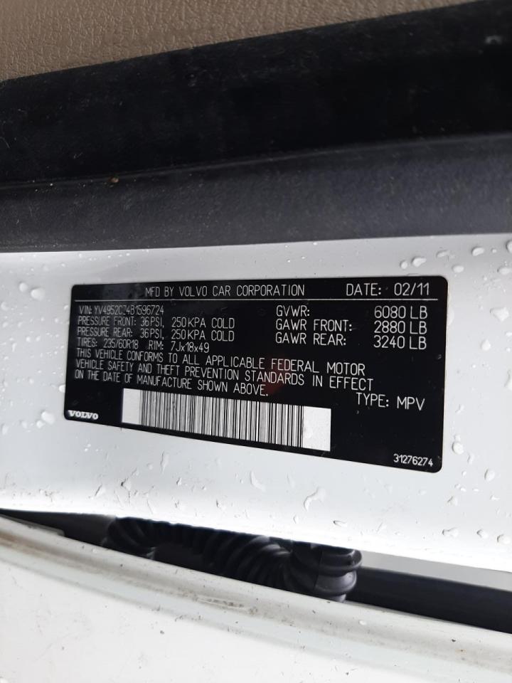 Photo 10 from auction – 2011 VOLVO XC90 3.2 with VIN YV4952CZ4B1596724