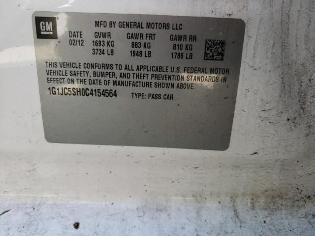 Photo 10 from auction – 2012 CHEVROLET SONIC LT with VIN 1G1JC5SH0C4154564