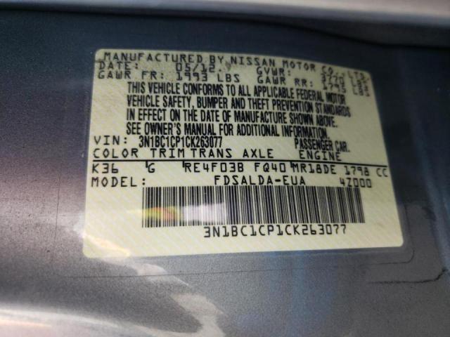 Photo 10 from auction – 2012 NISSAN VERSA S with VIN 3N1BC1CP1CK263077