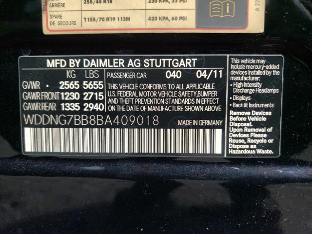 MERCEDES-BENZ S550 2011 with VIN WDDNG7BB8BA409018 - Photo from auction