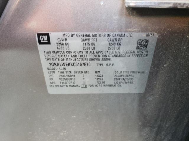 Photo 10 from auction – 2012 GMC TERRAIN SL with VIN 2GKALWEKXC6167670