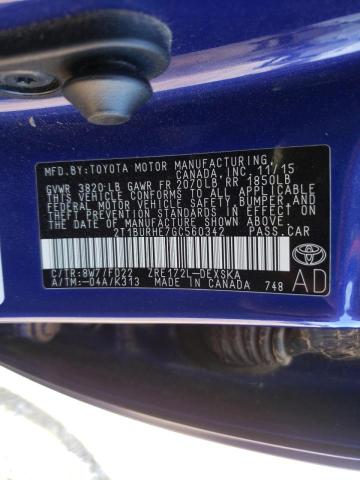 Photo 10 from auction – 2016 TOYOTA COROLLA L with VIN 2T1BURHE7GC560342