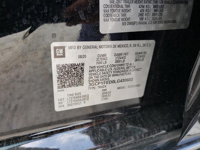 Photo 10 from auction – 2020 CHEVROLET SILVERADO with VIN 3GCPYFED0LG430603