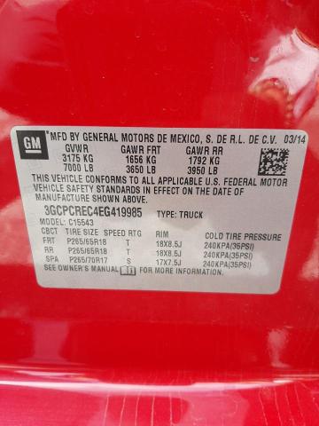 Photo 10 from auction – 2014 CHEVROLET SILVERADO with VIN 3GCPCREC4EG419985