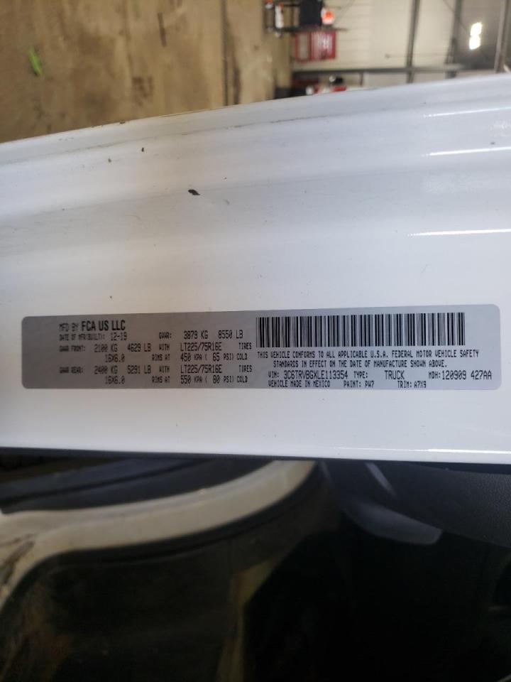 Photo 10 from auction – 2020 RAM PROMASTER with VIN 3C6TRVBGXLE113354