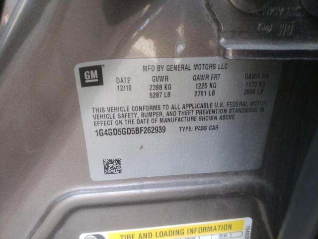 Photo 10 from auction – 2011 BUICK LACROSSE C with VIN 1G4GD5GD5BF262939
