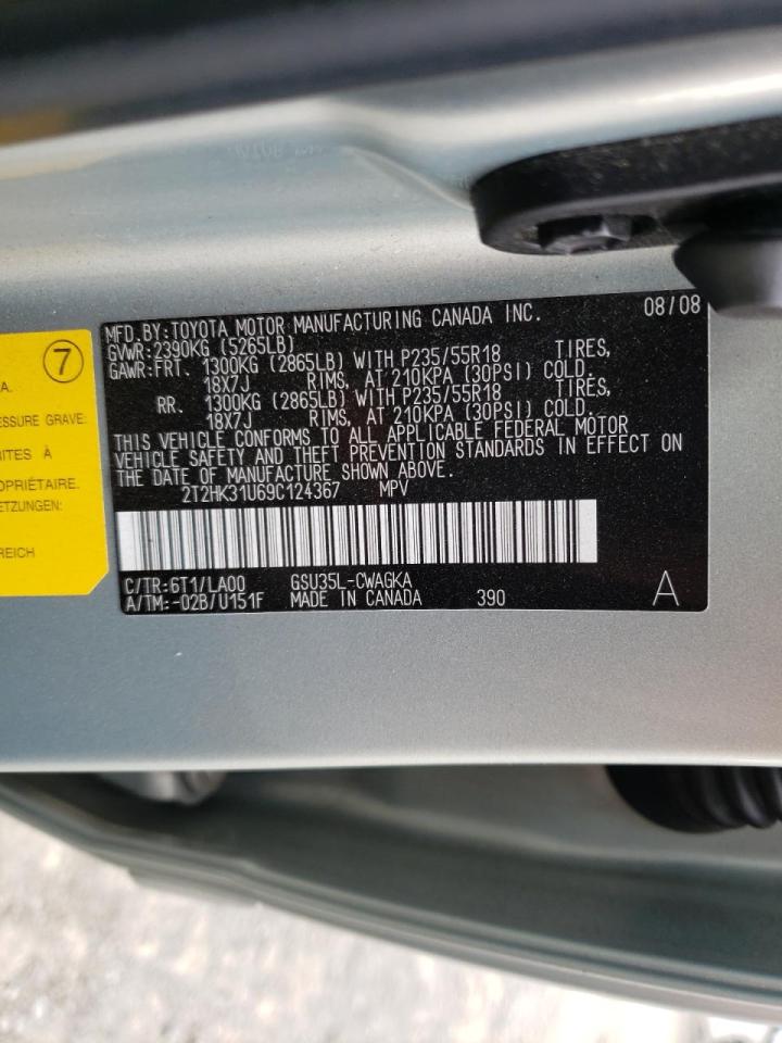 Photo 10 from auction – 2009 LEXUS RX 350 with VIN 2T2HK31U69C124367