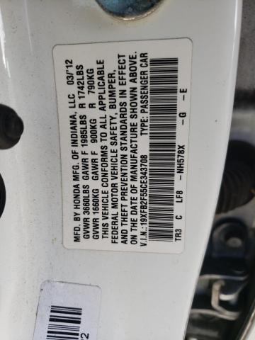 Photo 10 from auction – 2012 HONDA CIVIC LX with VIN 19XFB2F55CE343708