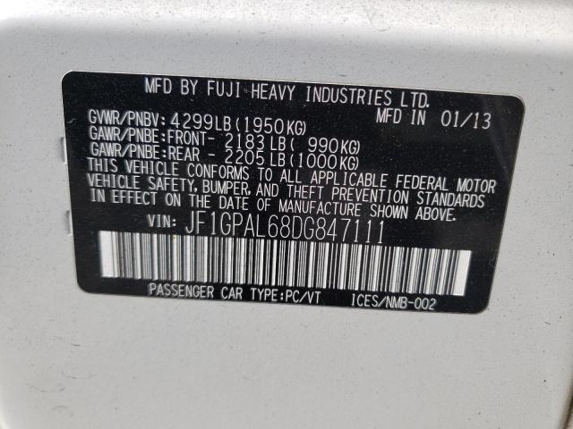 Photo 10 from auction – 2013 SUBARU IMPREZA SP with VIN JF1GPAL68DG847111