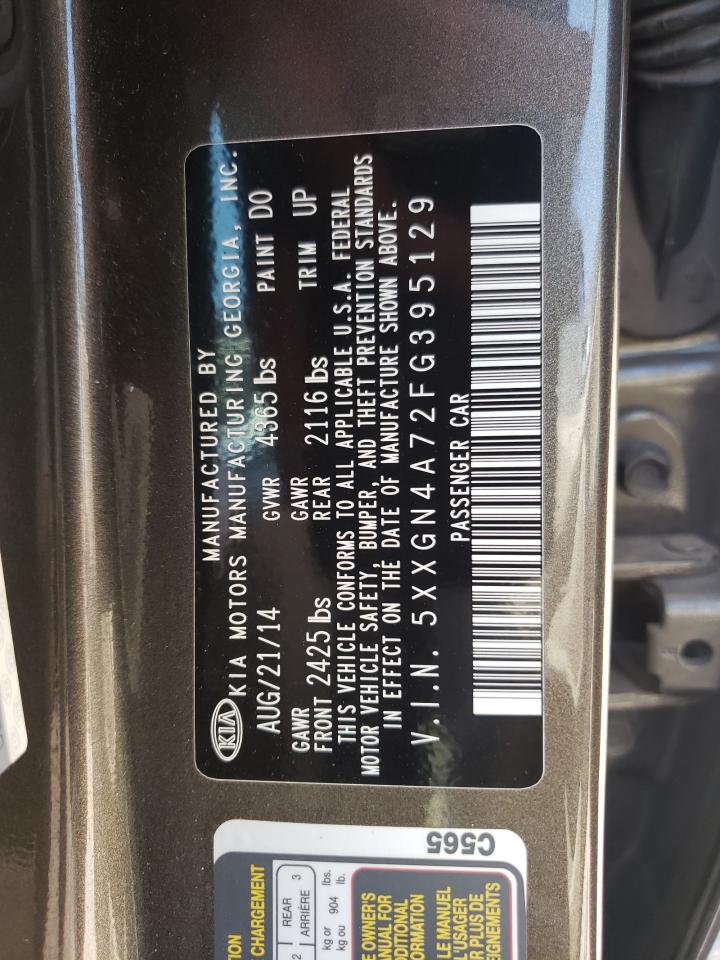 Photo 10 from auction – 2015 KIA OPTIMA EX with VIN 5XXGN4A72FG395129