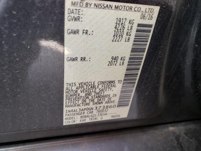 Photo 10 from auction – 2016 NISSAN ALTIMA 2.5 with VIN 1N4AL3AP0GN373860