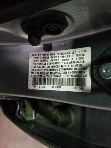 Photo 10 from auction – 2016 HONDA CIVIC LX with VIN 19XFC2F54GE205435