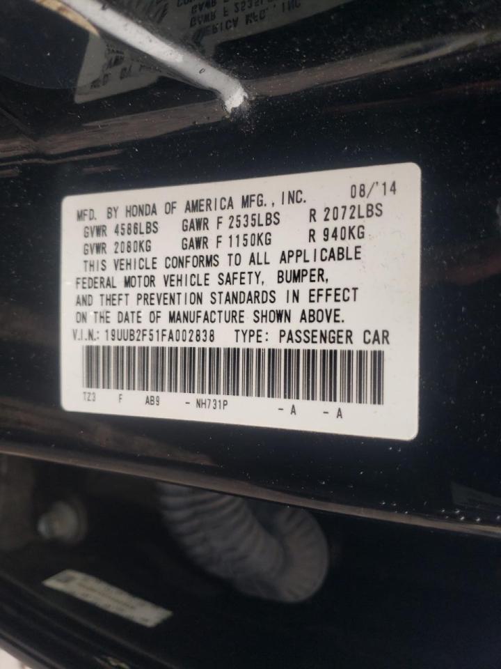 Photo 10 from auction – 2015 ACURA TLX TECH with VIN 19UUB2F51FA002838